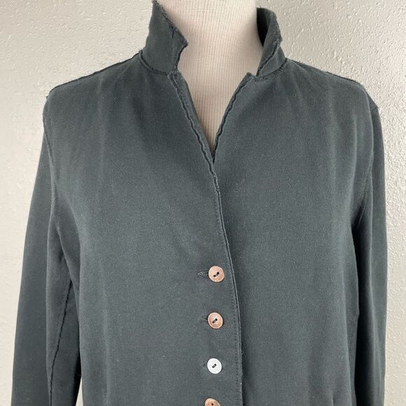 White Lotus Black Button Down Jacket Size L EUC - Picture 5 of 8